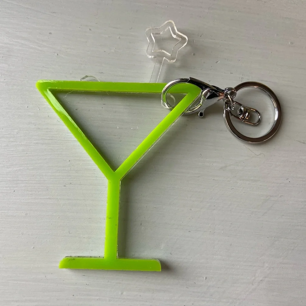 NEW Martini Keychain and Flamingo Drink Stirrer